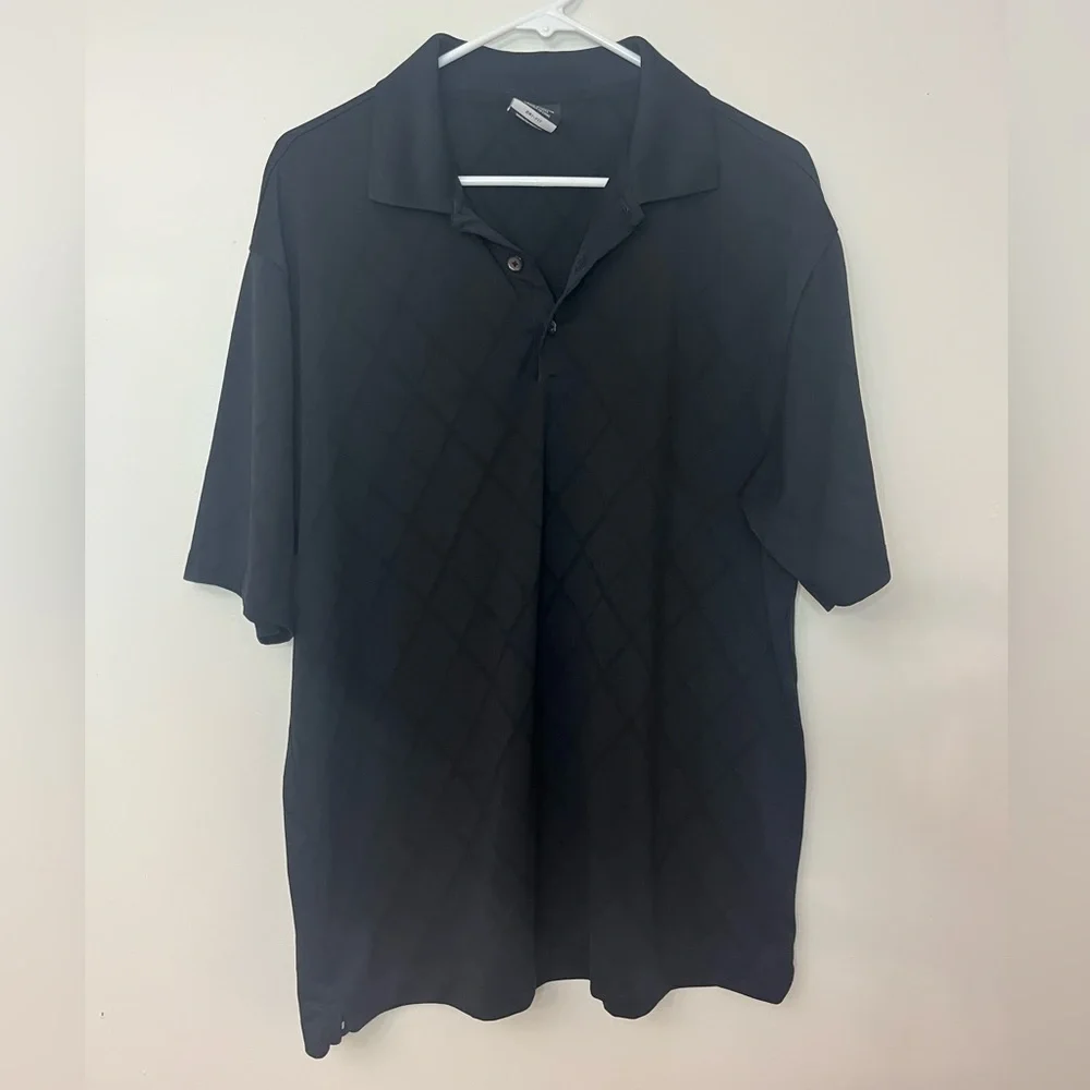 Nike Golf Dri-FIT Black Diamond Pattern Polo Size L